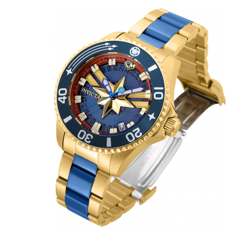 Invicta Marvel Captain America Womens Blue & Gold 38mm Limited Watch