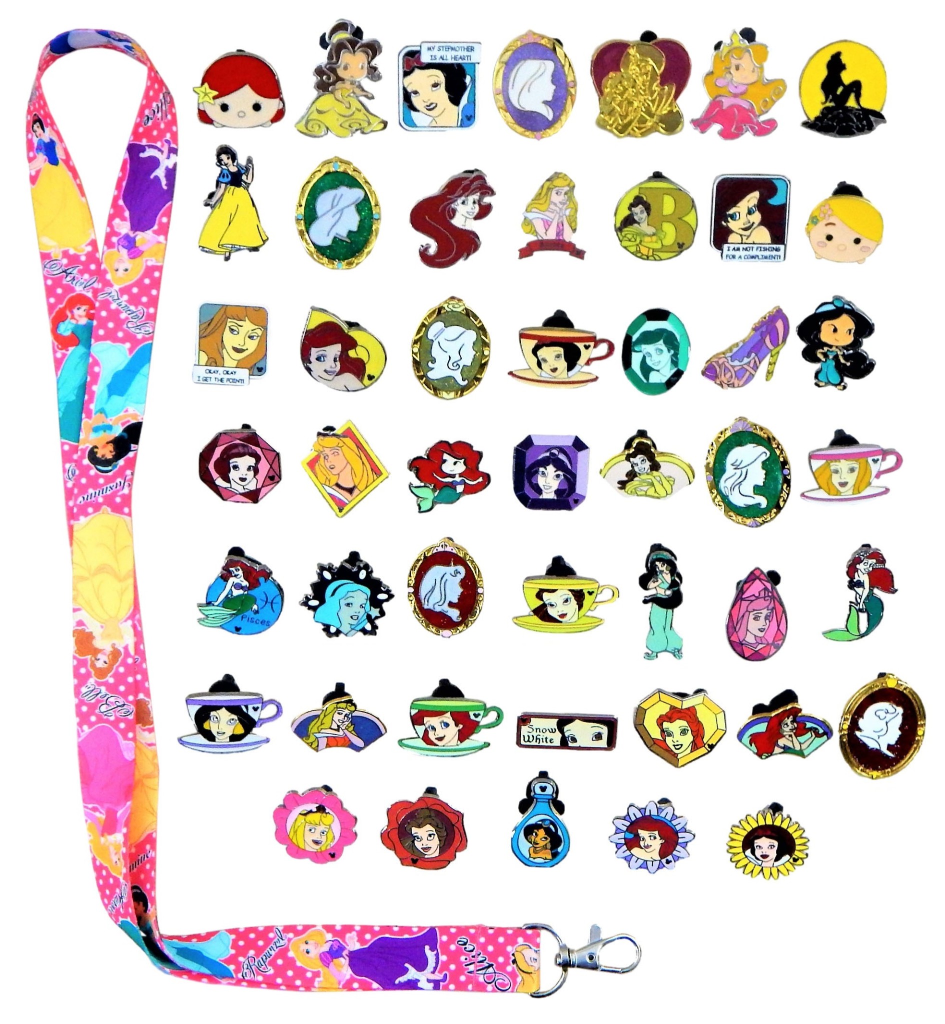 Princess Themed 6 Disney Park Trading Pins Set ~ Randomly Assorted ~ Brand NEW