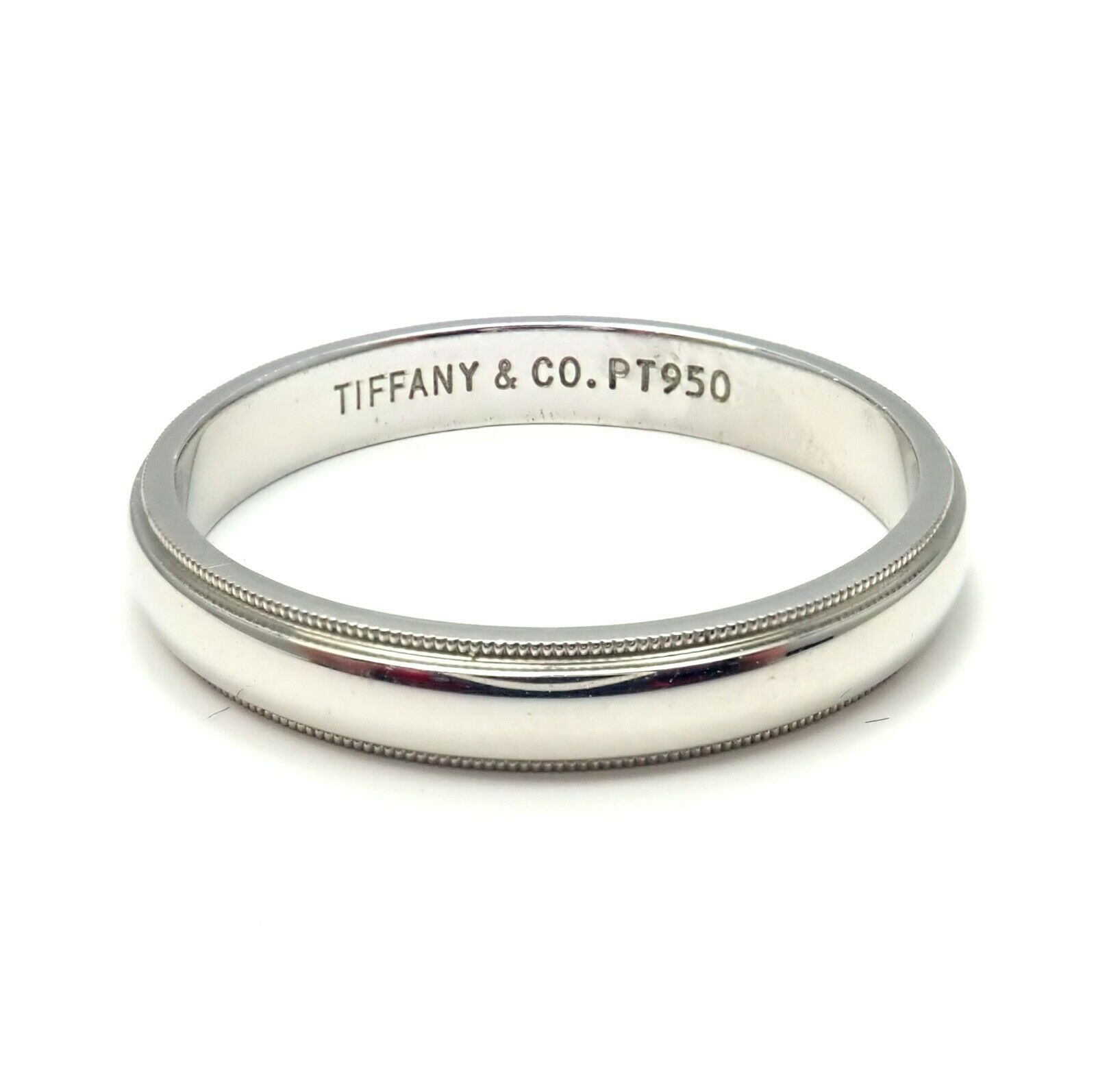 Tiffany & Co. Platinum 4mm Mens Wedding Band Ring Size 14