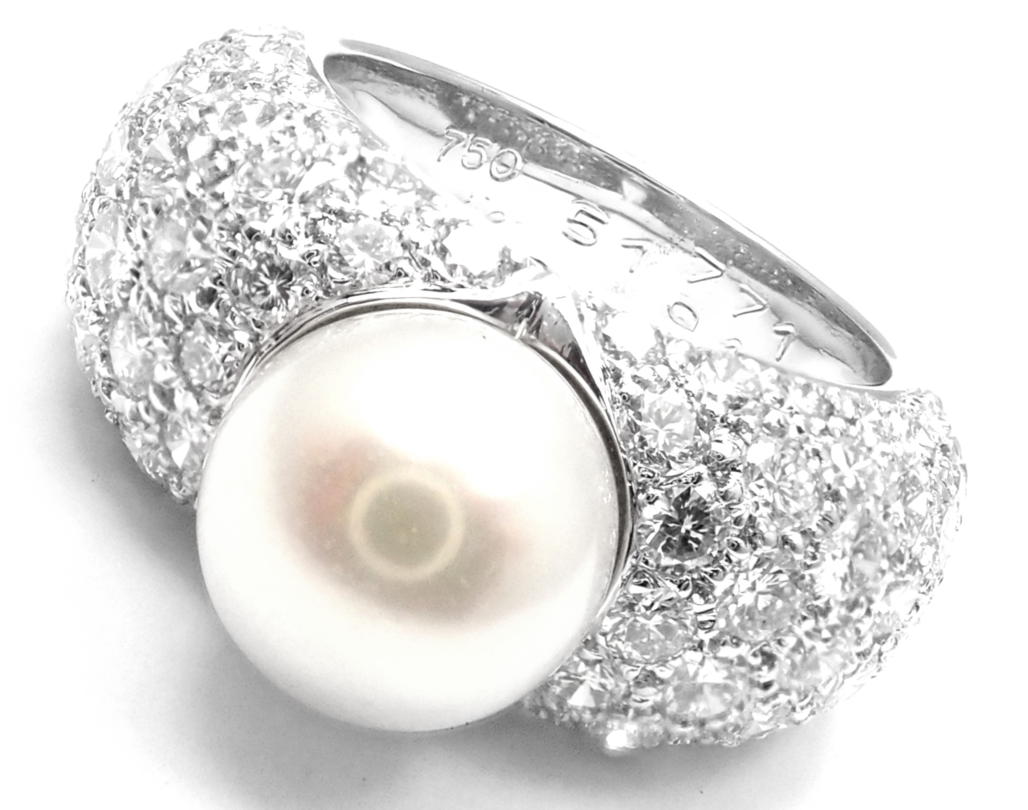cartier pearl diamond ring
