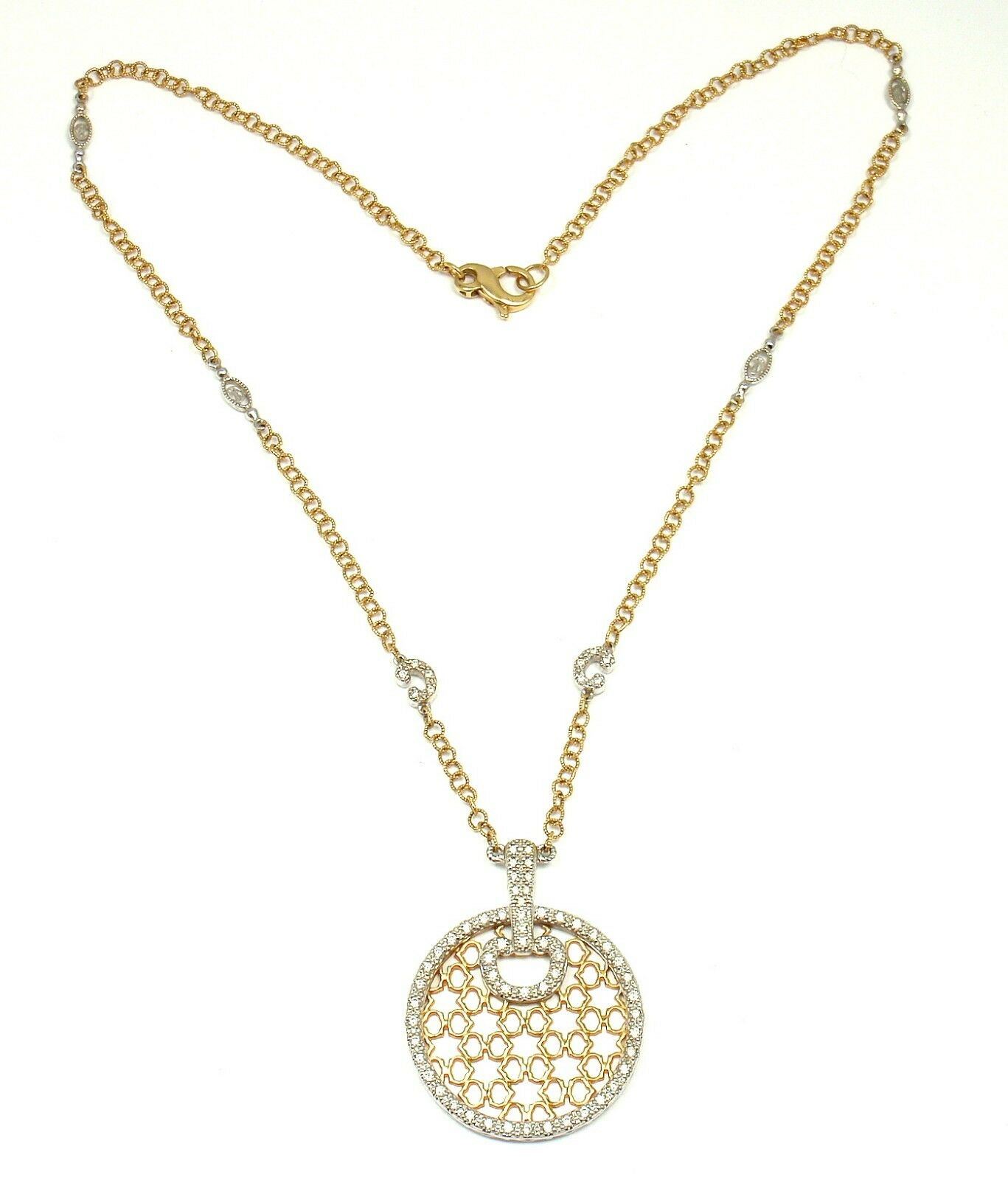 Charriol Logo 18k Yellow + White Gold Diamond Large Pendant Necklace | eBay