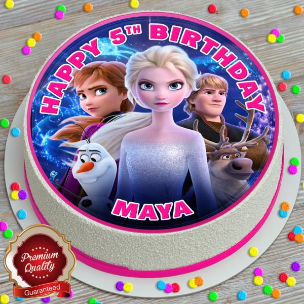 A4 frozen edible icing birthday party cake topper