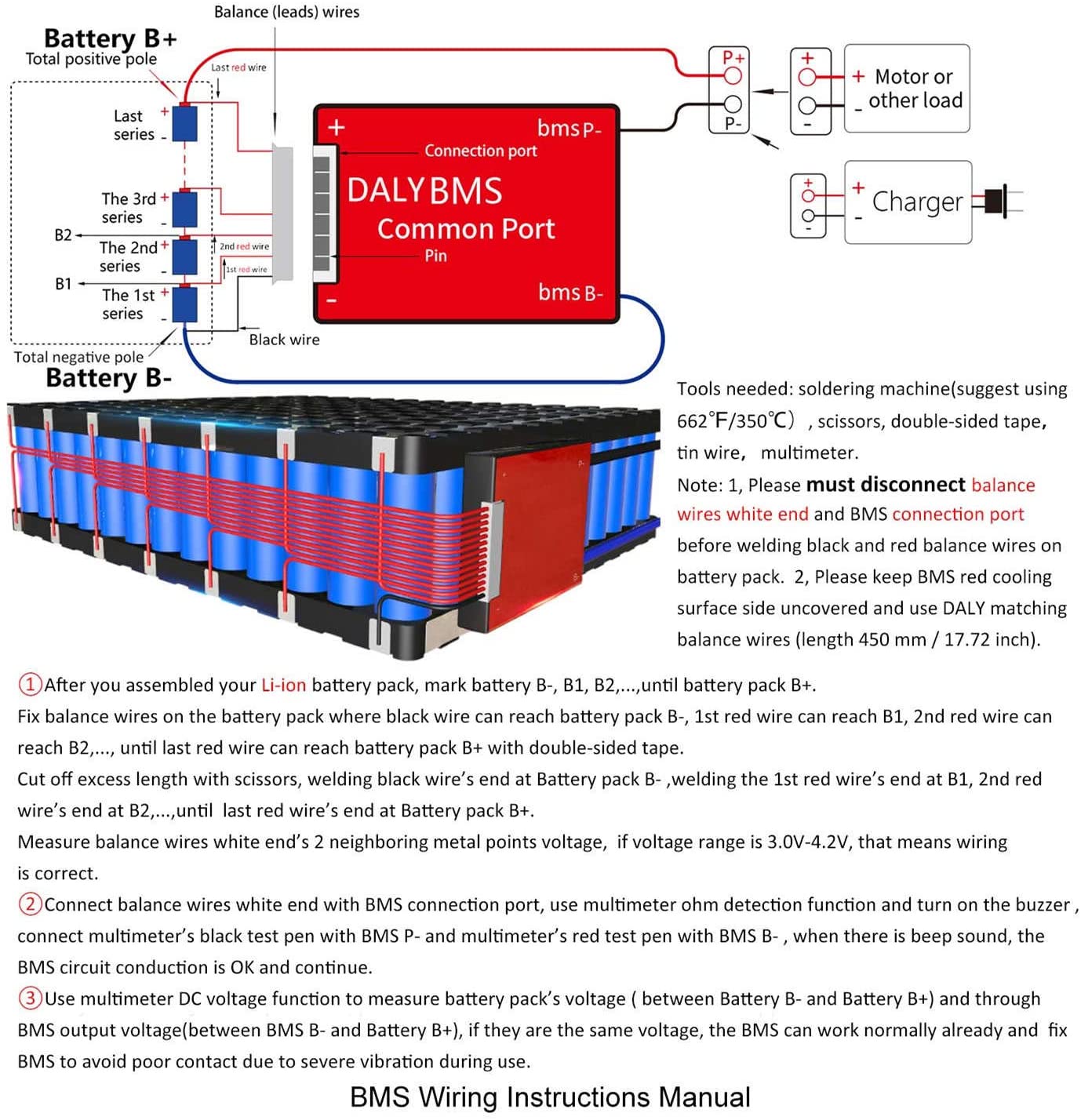 Li-ion BMS PCB 6S 24V 30A Daly Balanced Waterproof Battery Management System UK 