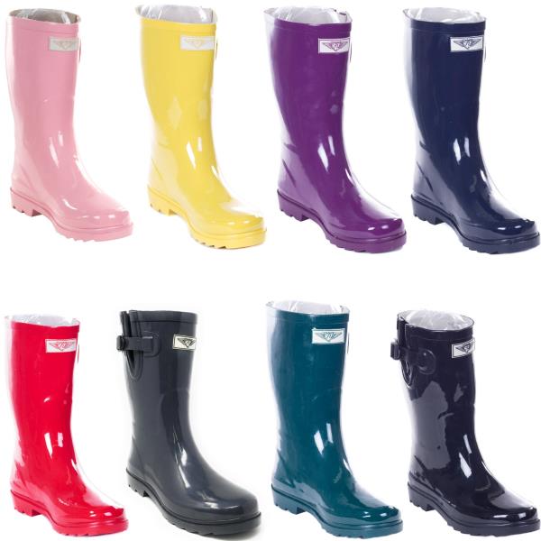 Women Rubber Rain Boots Mid-Calf 11 