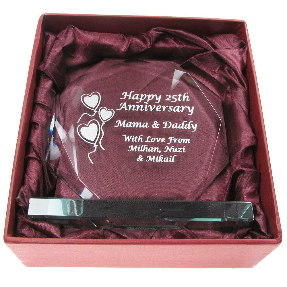 Crystal Anniversary Gifts
 Engraved 15th Crystal Wedding Anniversary Cut Glass Gift