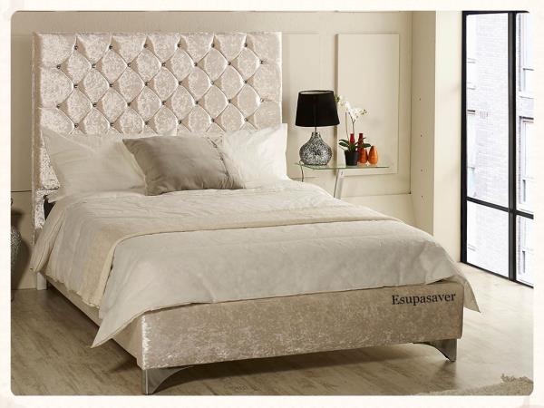 Seattle Bed Frame Upholstered In Crush, Extra Tall Queen Size Bed Frame