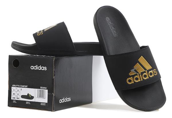 adidas adilette black and gold