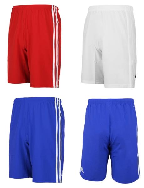 white adidas shorts with blue stripes