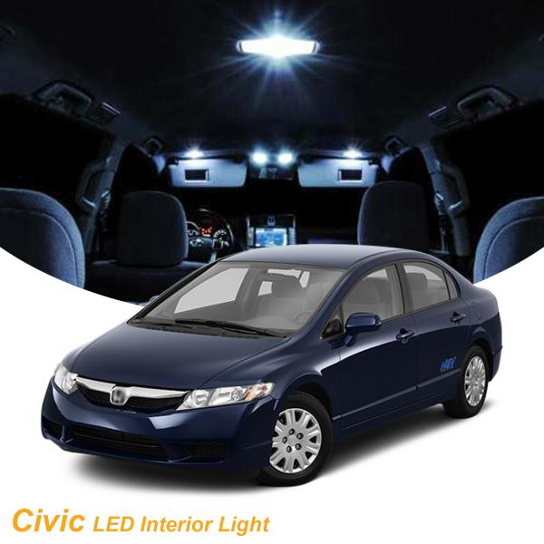 Details About 2006 2012 8 Light Led Interior Lights Package For Honda Civic Sedan Coupe