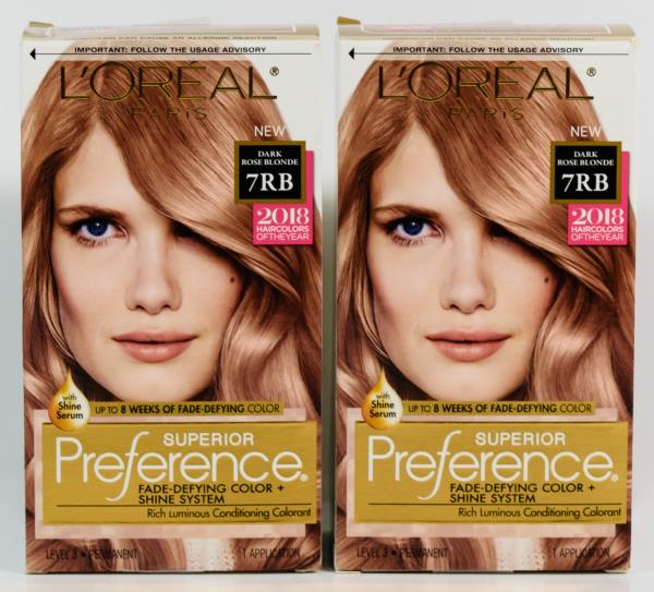 Details About 2 Loreal Superior Preference Hair Color 7rb Dark Rose Blonde