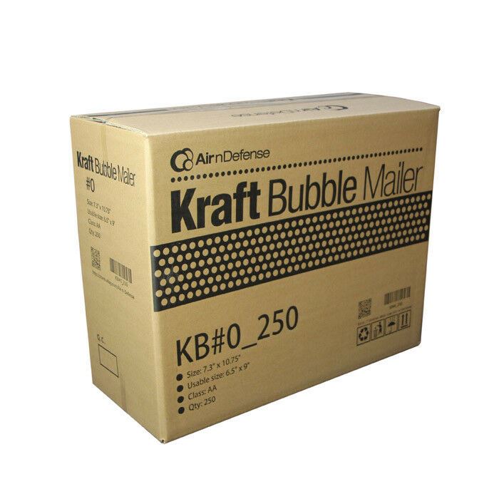 1000 #0 6.5x10 Kraft Bubble Mailers Padded Envelopes Mailing Bags AirnDefense