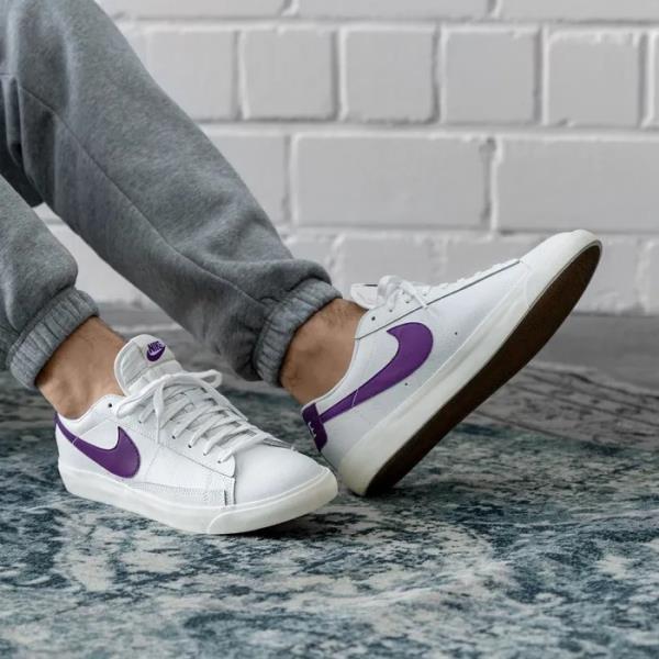 Nike Blazer Low Leather White / Purple 