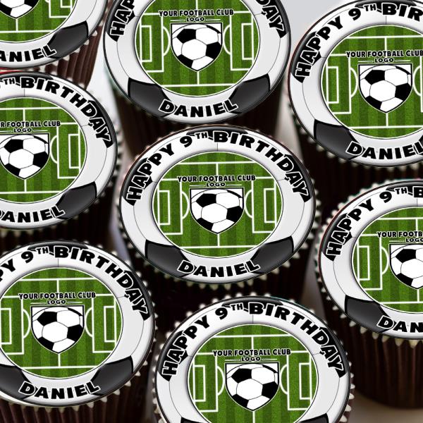 Your Football Team Logo Birthday Personalised 7.5 INCH Edible Icing Cake Topper Decoration