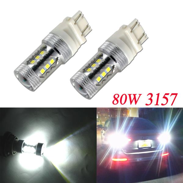 2x Bright White 3157 100W Projector LED Reverse Backup Light Bulbs DRL Driving