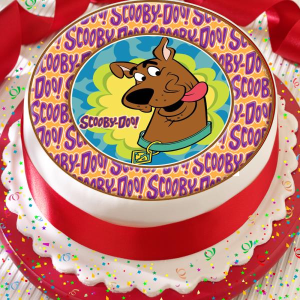 Scooby Doo Cute Border Precut Edible Birthday Cake Topper