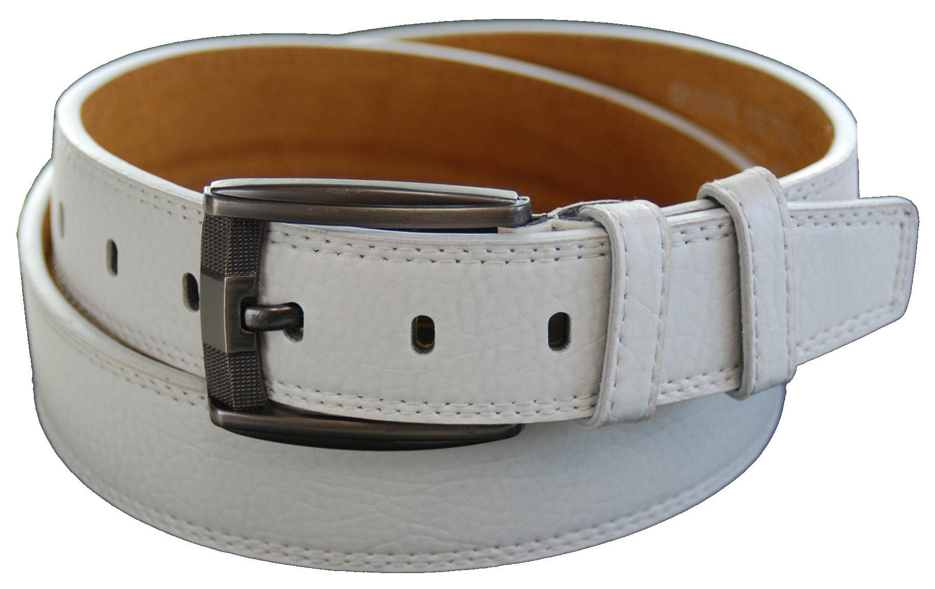 CU3 Mens Real Genuine Leather Belt Black Brown White 1.5 Wide S-L Casual Jeans