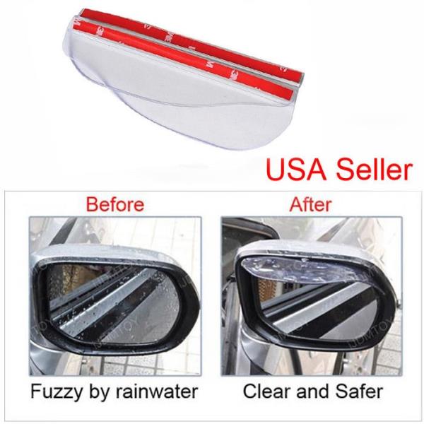 Clear Rear View Side Mirror Rain Boards Flexible Sun Visor Shade Shield