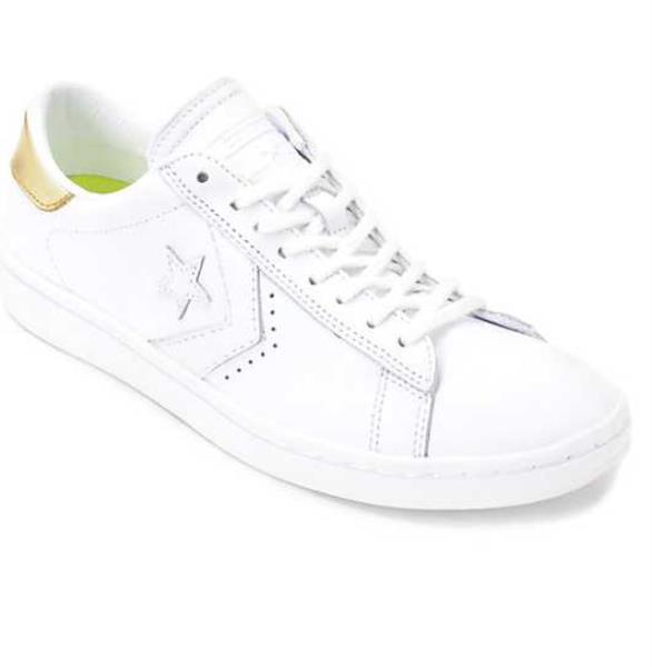 white and gold converse leather