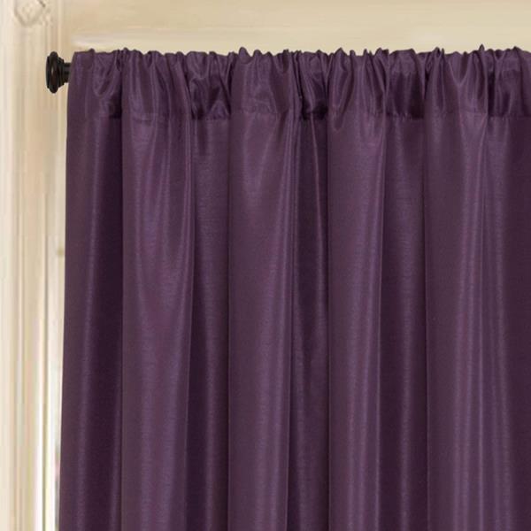 Set 2 Faux Silk Purple Gray Striped Window Curtains Panels Drapes Pair ...