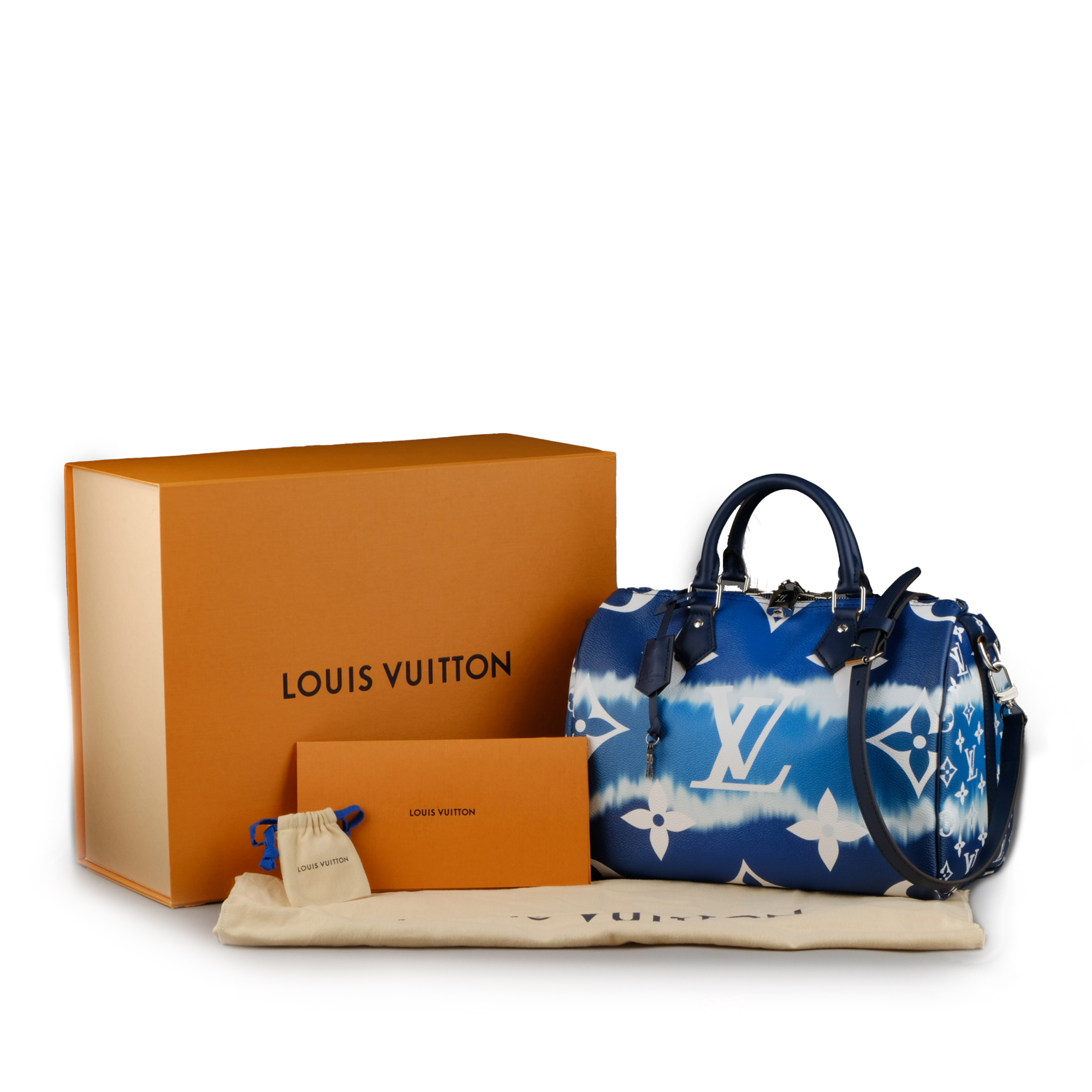 Louis Vuitton AUTHENTIC SPEEDY 30 PINK ESCALE GIANT FLOWER MONOGRAM PASTEL  BAG