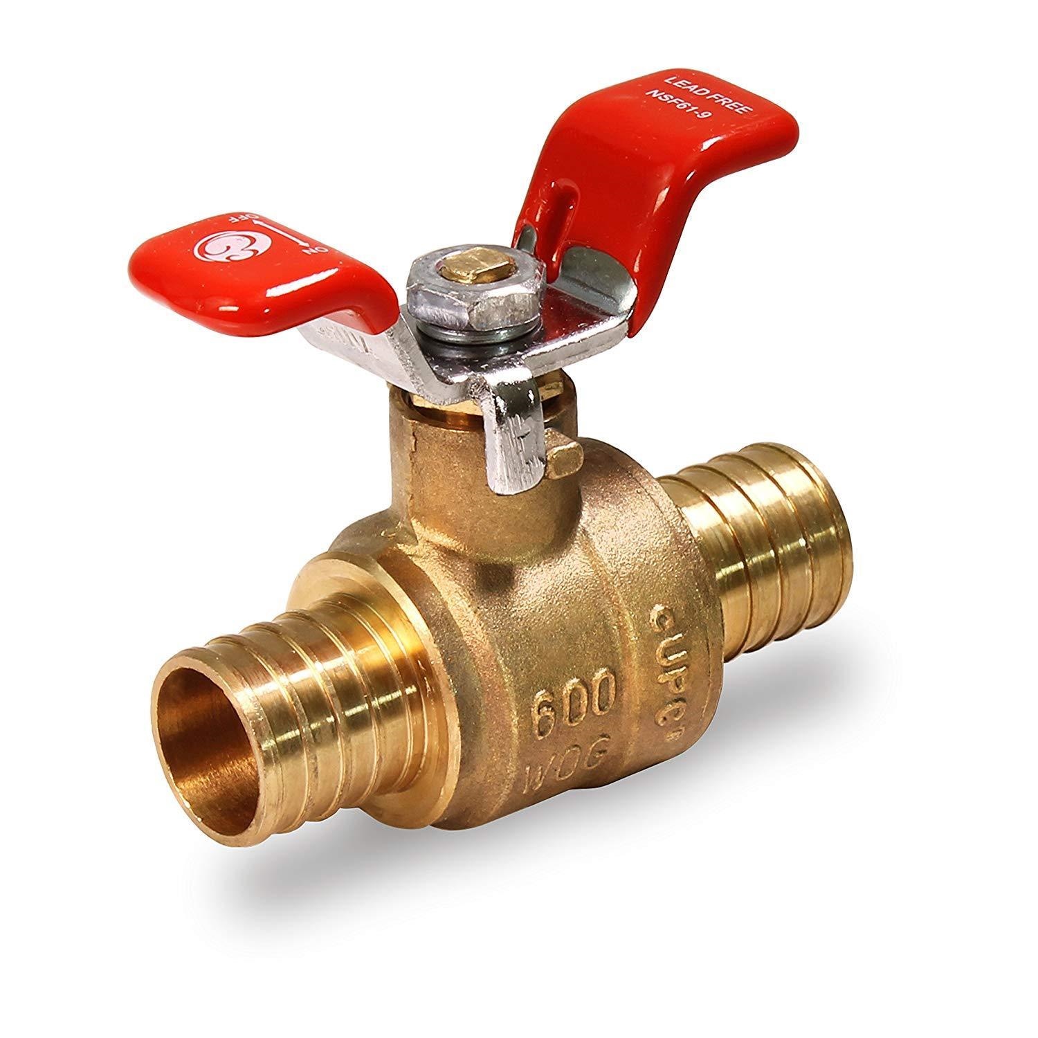 1 Inch Full Port PEX Barb Ball Valve Water Shut Off with Tee Handle