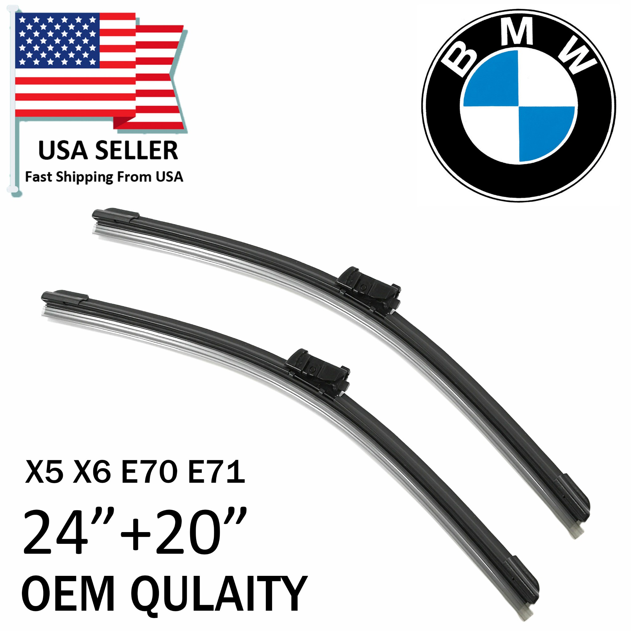 OEM Quality 2011-2014 BMW E70 E71 X5 X6 Windshield Wiper Blades 61610038893 | eBay 2014 Bmw X5 Rear Wiper Blade Size