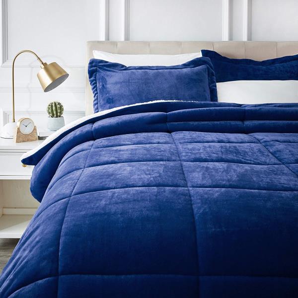 Twin Full Queen Bed Solid Navy Blue, Navy Blue Queen Bed Set